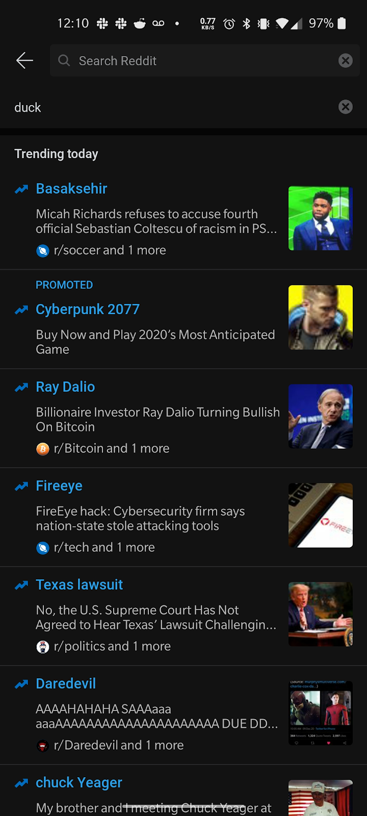 Reddit's search component