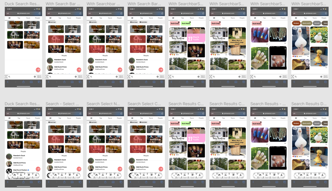 Prototype 2 - Search results and search results section
