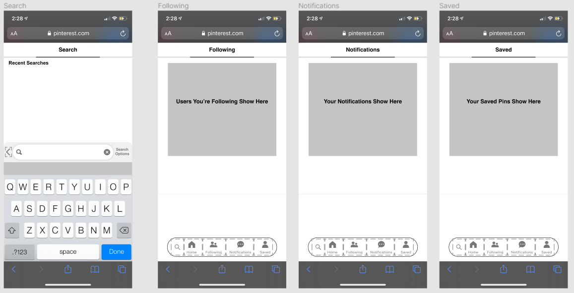Prototype 2 - The Search, Following, Messages/Notifactions, and Saved Pages